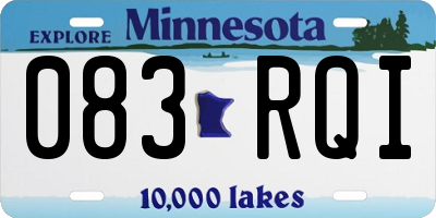 MN license plate 083RQI