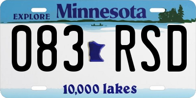MN license plate 083RSD