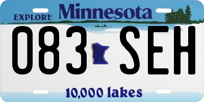 MN license plate 083SEH