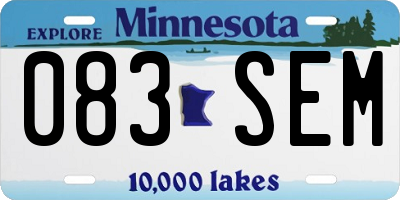 MN license plate 083SEM
