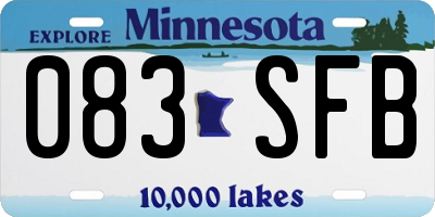 MN license plate 083SFB