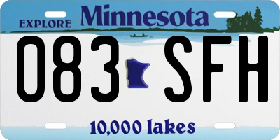 MN license plate 083SFH