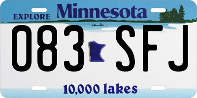 MN license plate 083SFJ