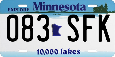 MN license plate 083SFK