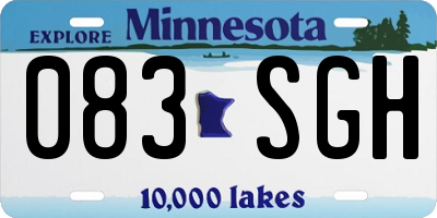 MN license plate 083SGH