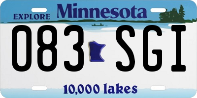 MN license plate 083SGI