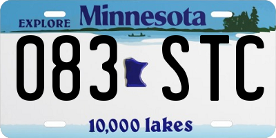 MN license plate 083STC
