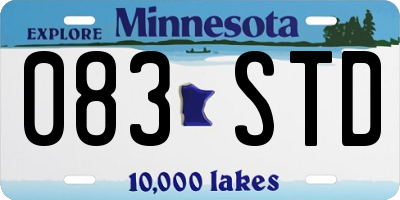 MN license plate 083STD