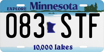 MN license plate 083STF
