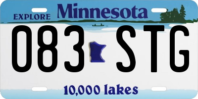 MN license plate 083STG