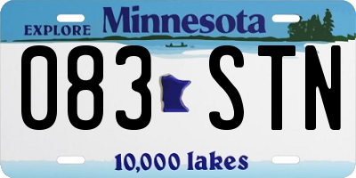 MN license plate 083STN