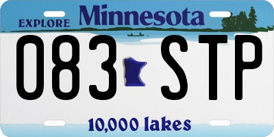 MN license plate 083STP