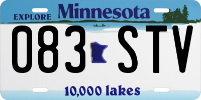 MN license plate 083STV
