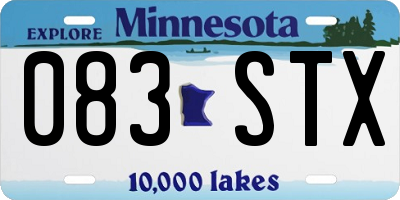 MN license plate 083STX