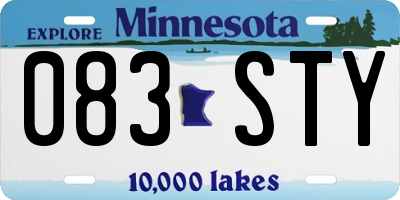 MN license plate 083STY