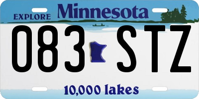 MN license plate 083STZ
