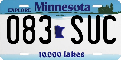 MN license plate 083SUC