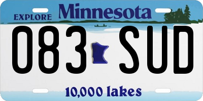 MN license plate 083SUD
