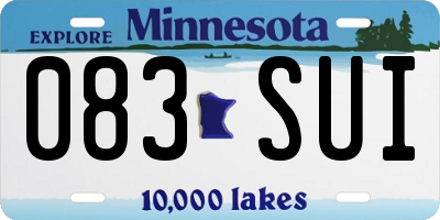 MN license plate 083SUI