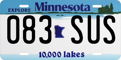 MN license plate 083SUS