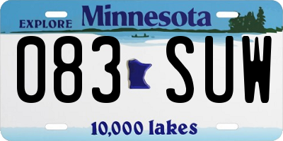 MN license plate 083SUW
