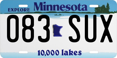 MN license plate 083SUX