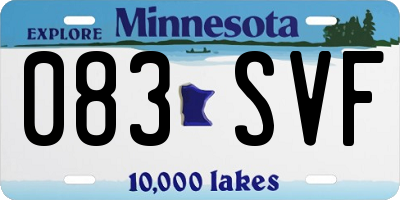 MN license plate 083SVF
