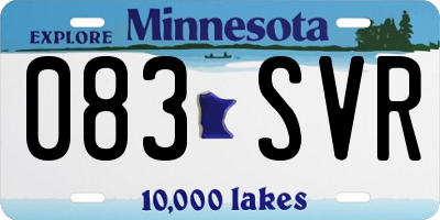 MN license plate 083SVR