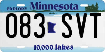 MN license plate 083SVT