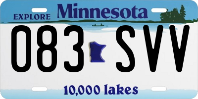 MN license plate 083SVV
