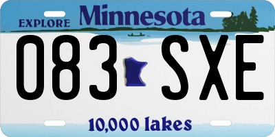 MN license plate 083SXE