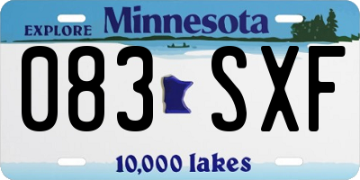 MN license plate 083SXF