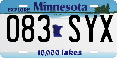 MN license plate 083SYX