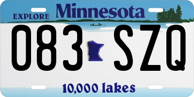 MN license plate 083SZQ