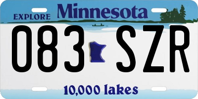 MN license plate 083SZR