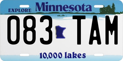 MN license plate 083TAM