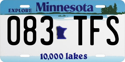MN license plate 083TFS