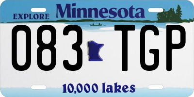 MN license plate 083TGP