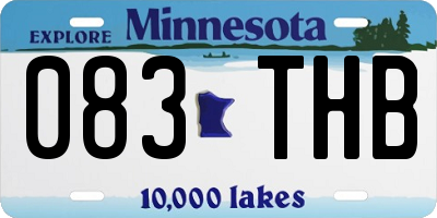 MN license plate 083THB