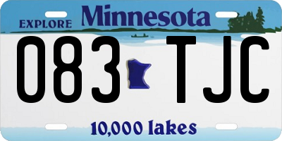 MN license plate 083TJC