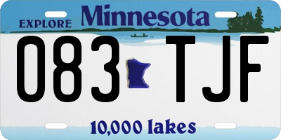MN license plate 083TJF