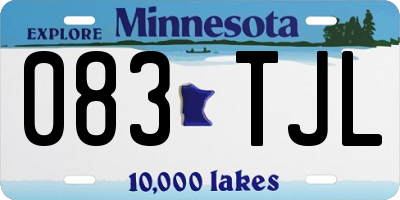 MN license plate 083TJL