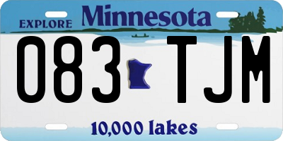 MN license plate 083TJM
