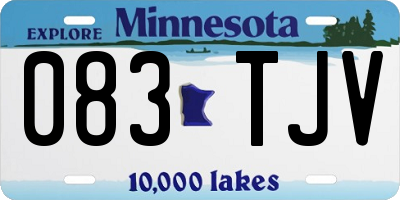 MN license plate 083TJV