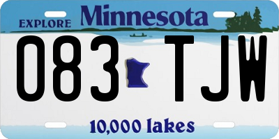 MN license plate 083TJW
