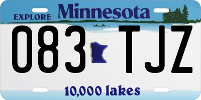 MN license plate 083TJZ
