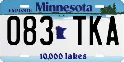 MN license plate 083TKA