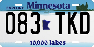 MN license plate 083TKD