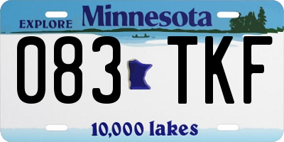 MN license plate 083TKF