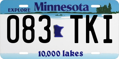 MN license plate 083TKI